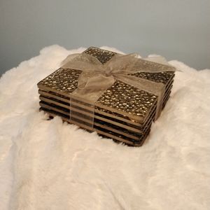 NWOT Goldtone coasters